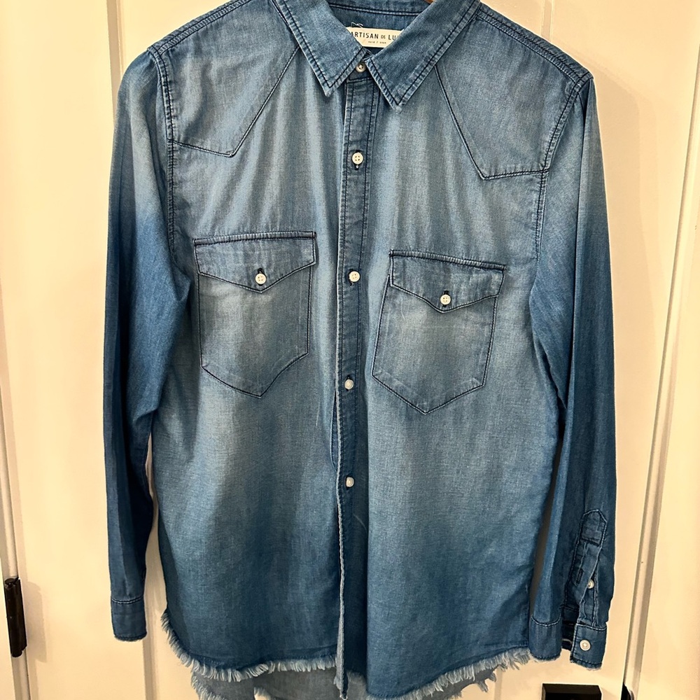 Blue Denim Button-Up Shirt
